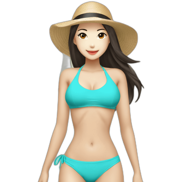 Sexy soft-fit wasian women bikini (beach body) (full body) emoji