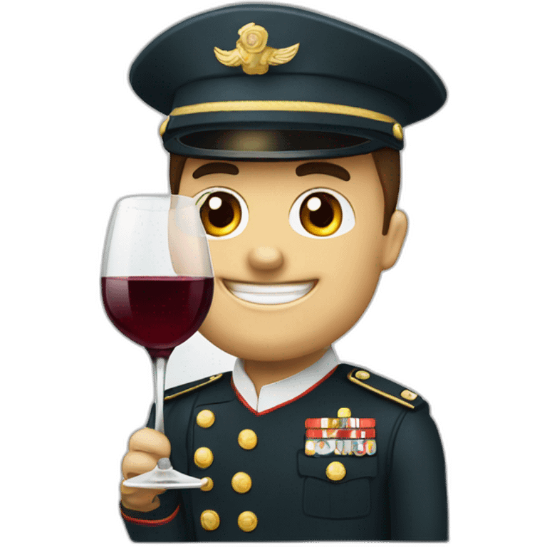 Marine le pan avec un verre de vin emoji