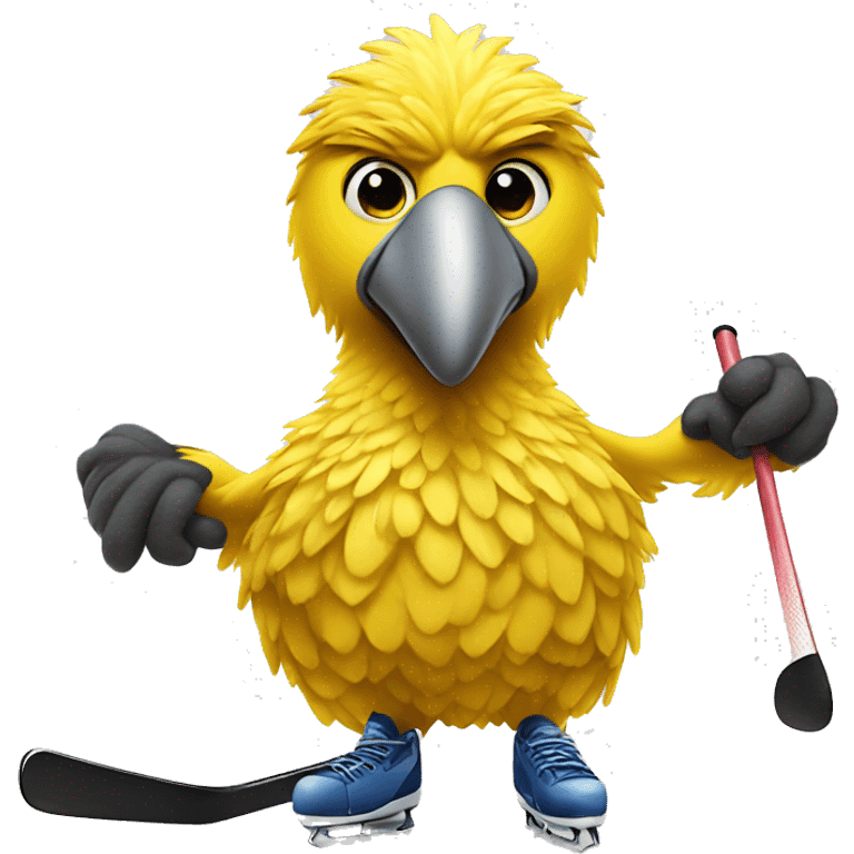 Big bird playing hockey emoji