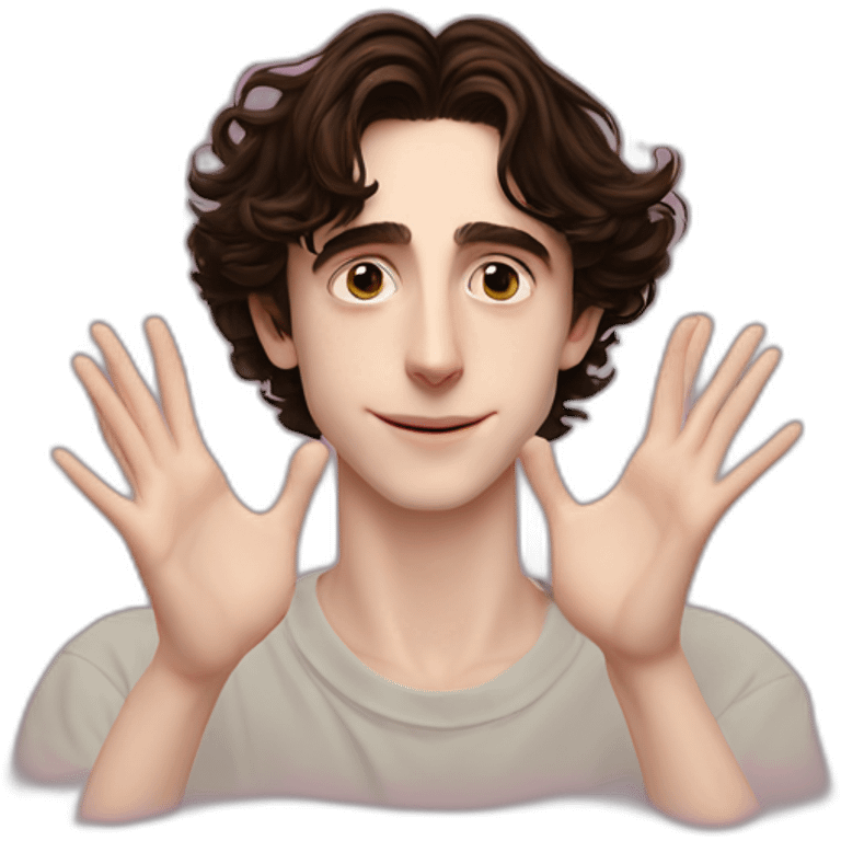 Timothée chalamet heart with hands emoji