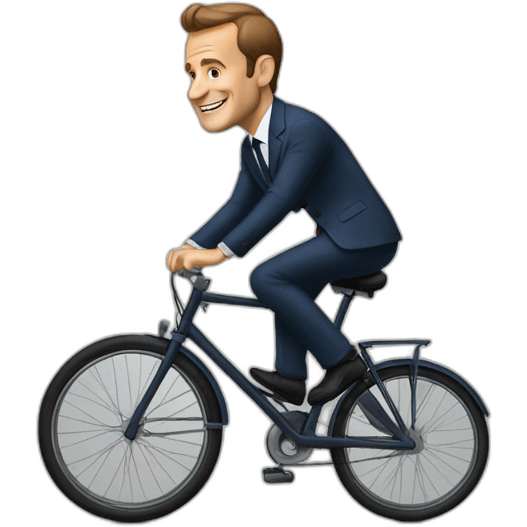 Macron sur un vélo emoji