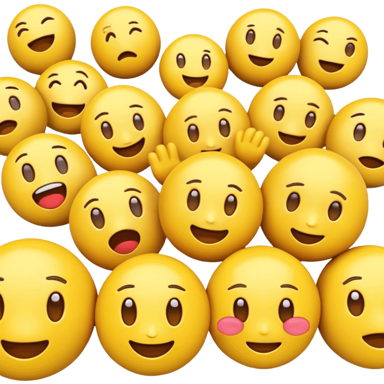 3d yellow emojis with multiple emotions emoji