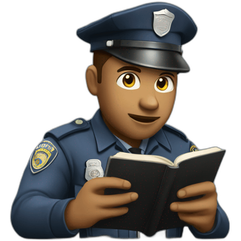 policeman reading a book realistic emoji