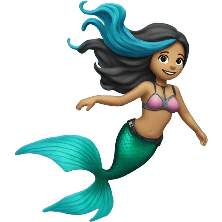 mermaid scuba diving emoji