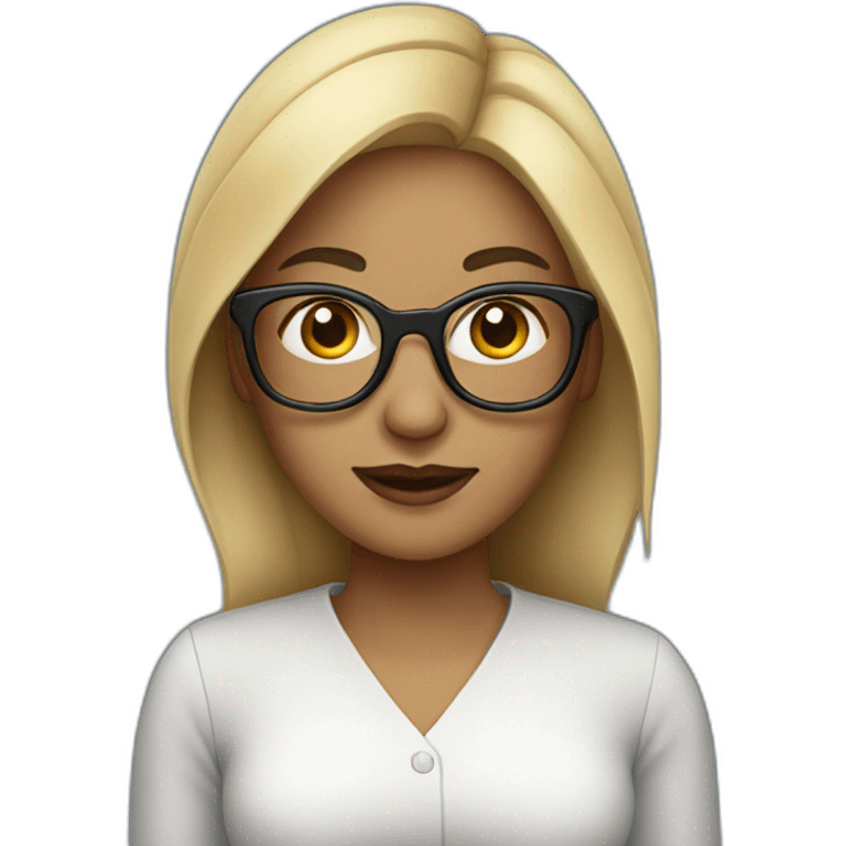 woman with glasses and macbook emoji