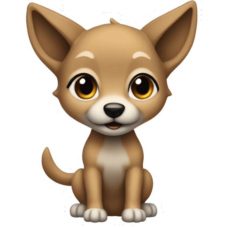 4 short legs a light brown puppy-like wolf with black ears emoji