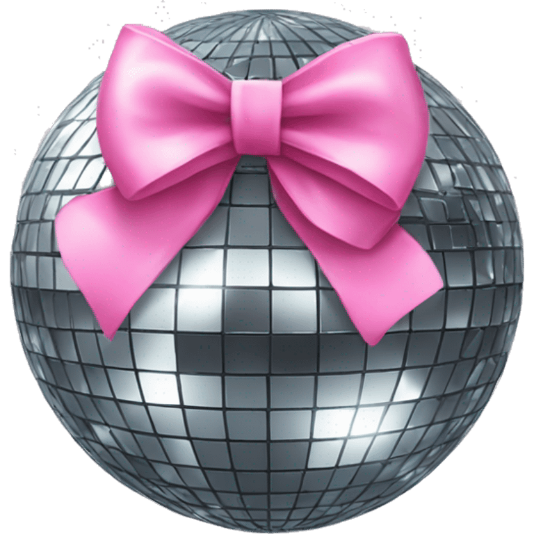 disco ball with pink bow emoji