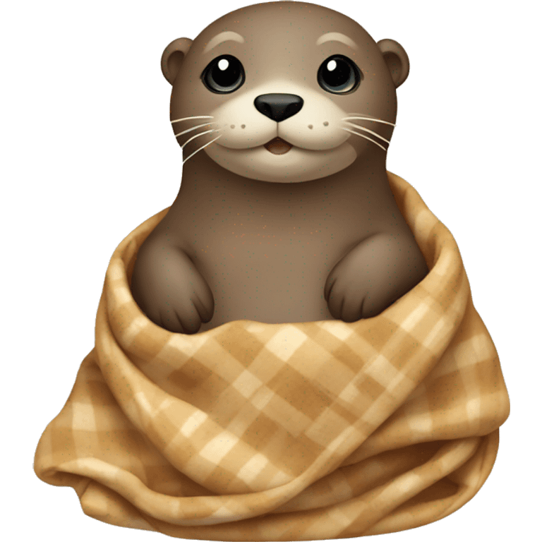 Light brown otter in a blanket  emoji