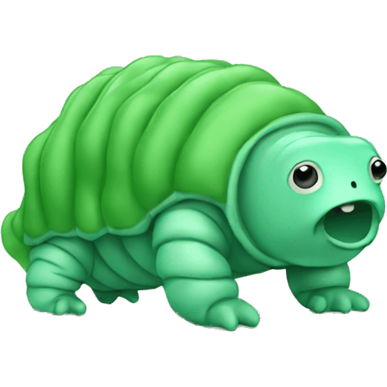 green tardigrade using a VPN emoji