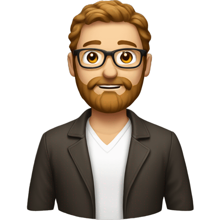 A man with golden beard and brown hair and glasses emoji