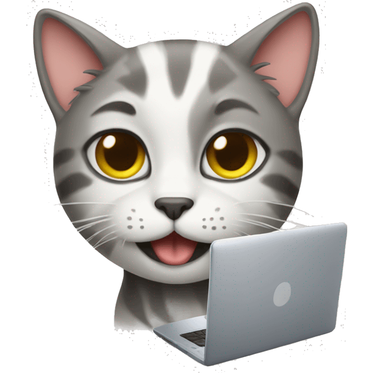 cat with pc emoji