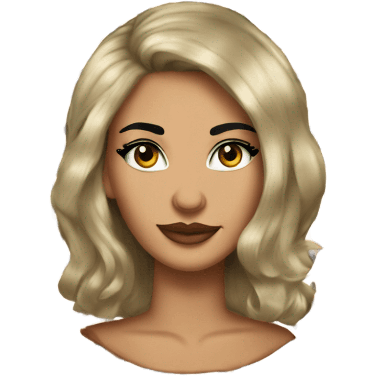 Tanned woman with black hair pin up leopard  emoji