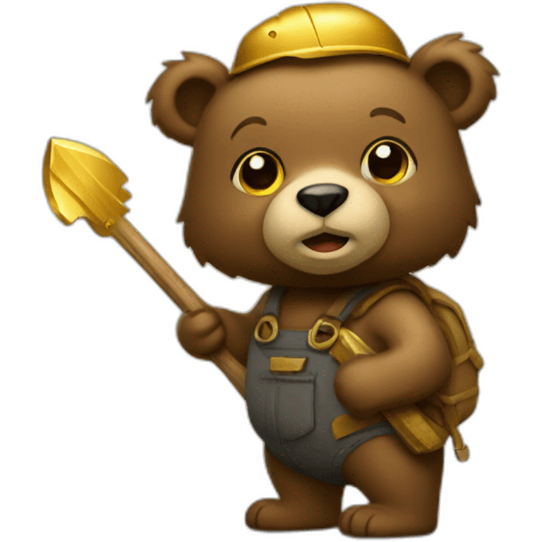 bear with gold mining pick emoji