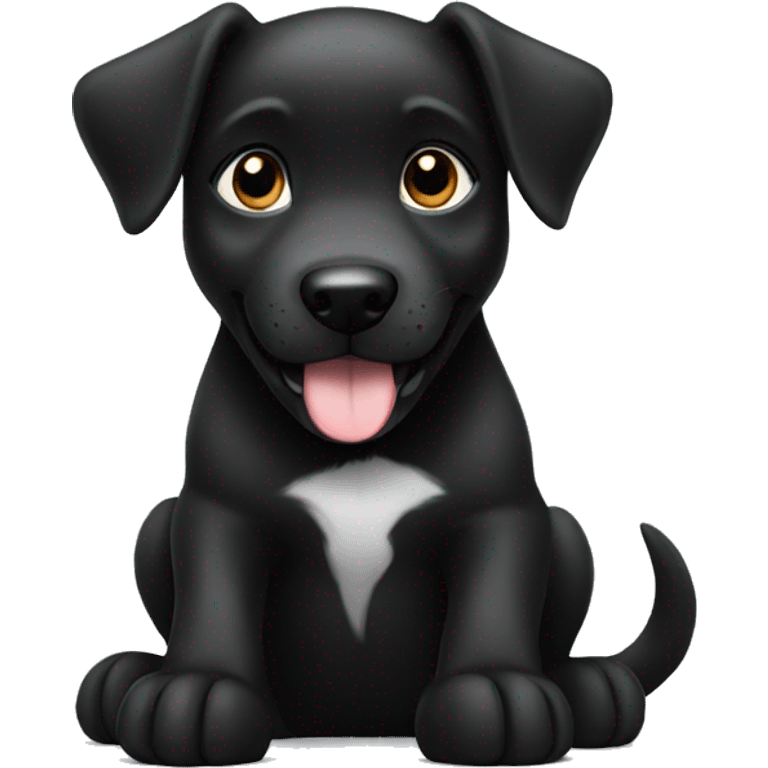 black dog puppy with thumbs up emoji