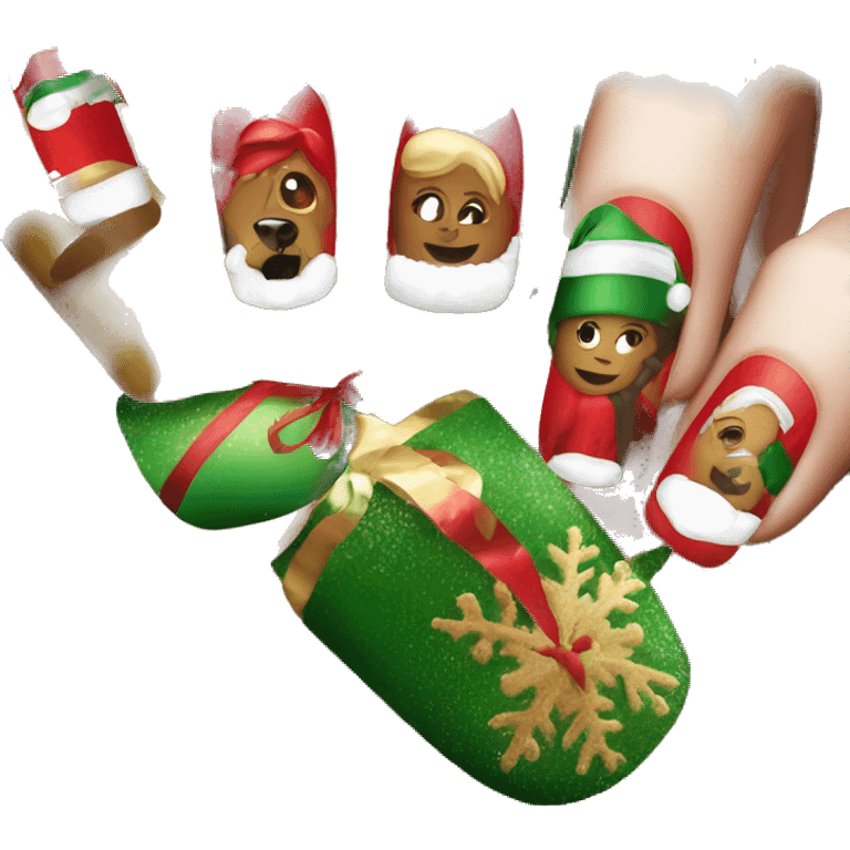 Christmas nails emoji