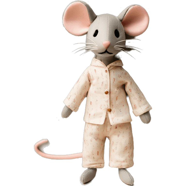 maileg fabric mouse in pajamas emoji