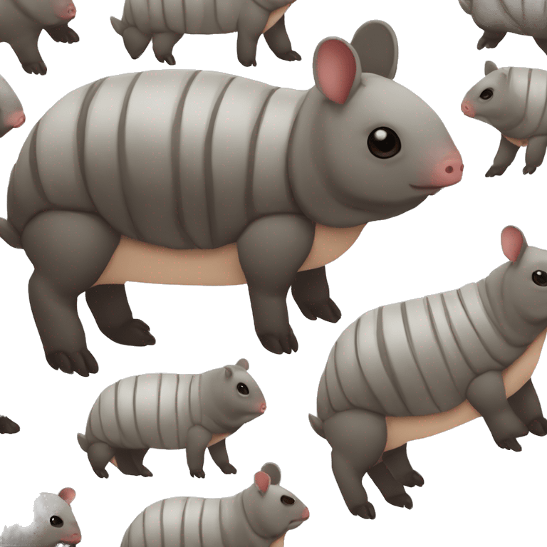 Black and white piebald chubby round rotund armadillo pig panda centipede armadillo  emoji