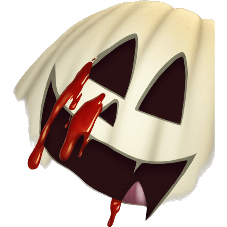 vampire pumpkin with blood dripping from mouth  emoji