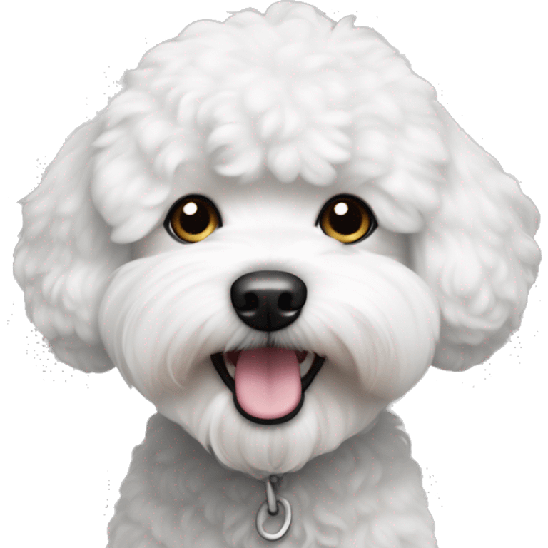 A black and white bichon frise dog emoji