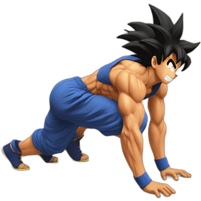 Goku doing push ups emoji