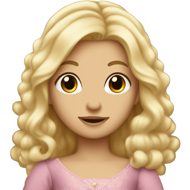 Cozy blonde princess with long hair emoji