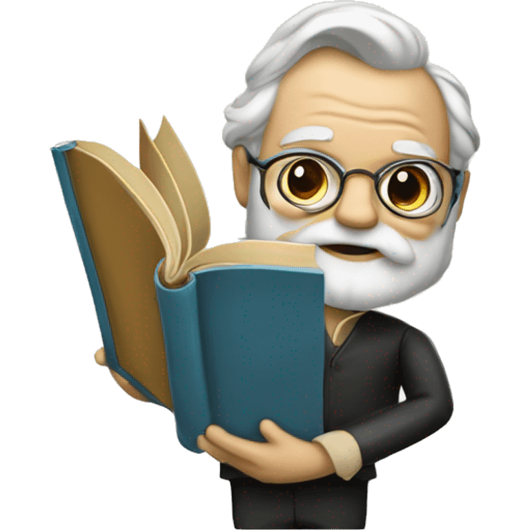 Victor Hugo holds a book in his hand emoji