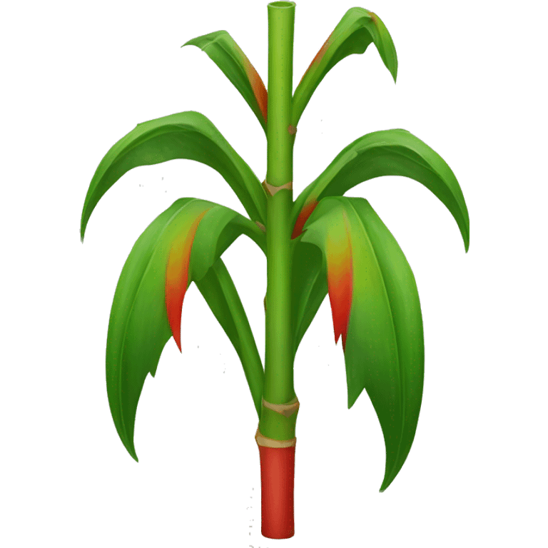 sugarcane plant with red and green emoji