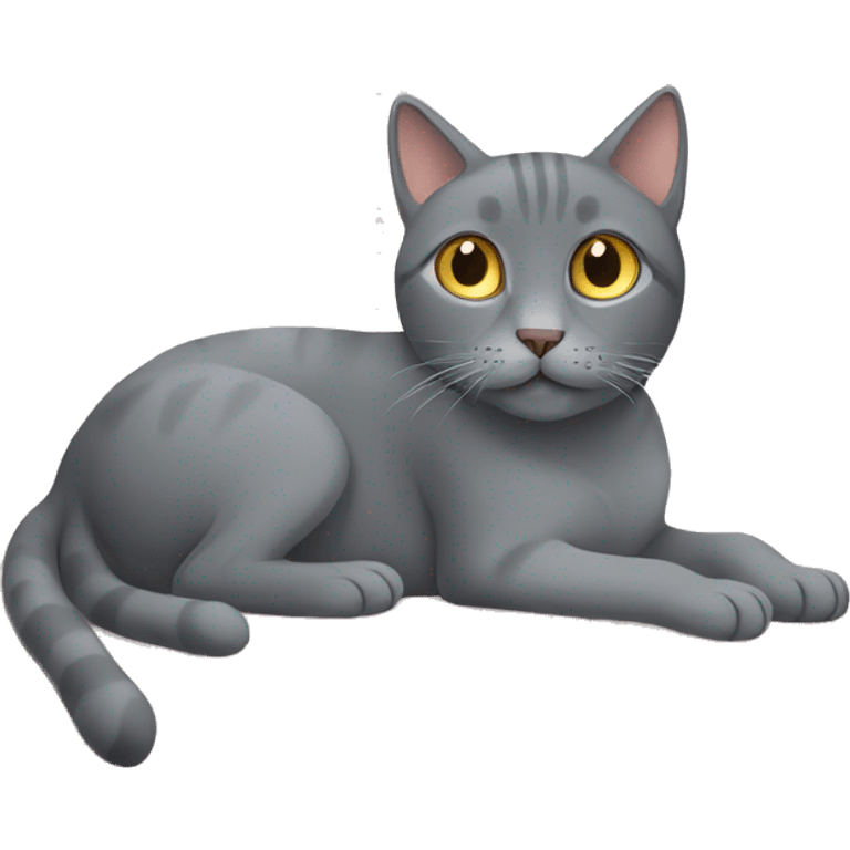 Gray cat on the bed emoji