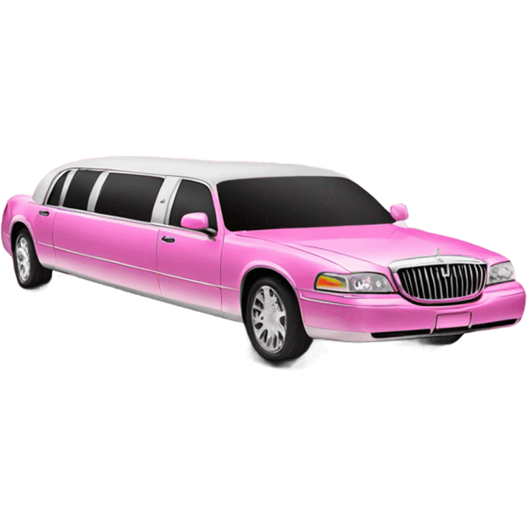 Pink Limousine in Mexico with palm trees emoji