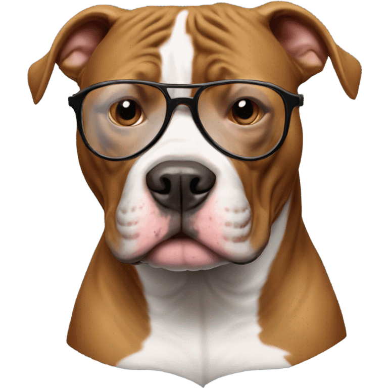 Pitbull with glasses emoji