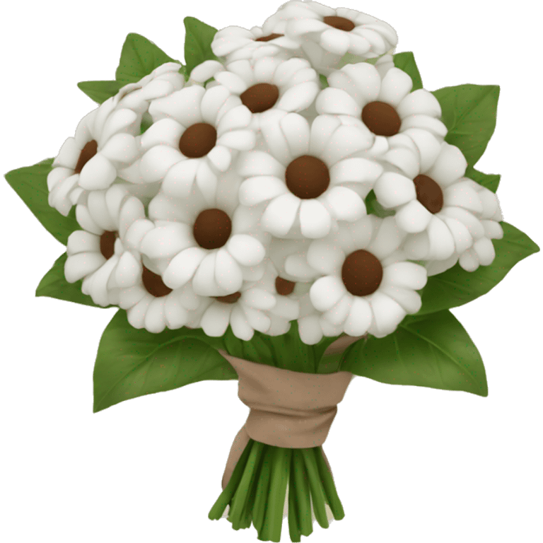 White Bouquet with brown wrapping  emoji