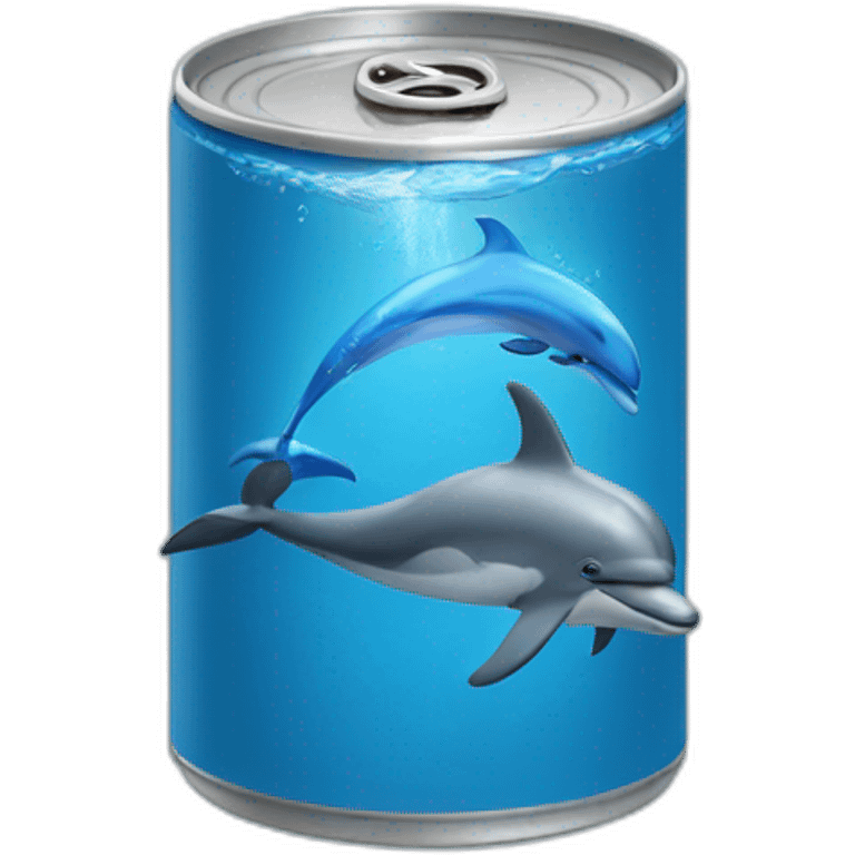 blue can with dolphin emoji