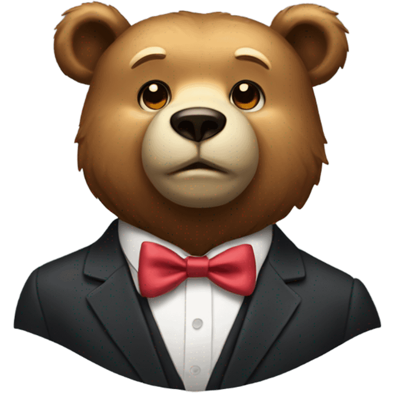 Bear wearing a bow tie emoji