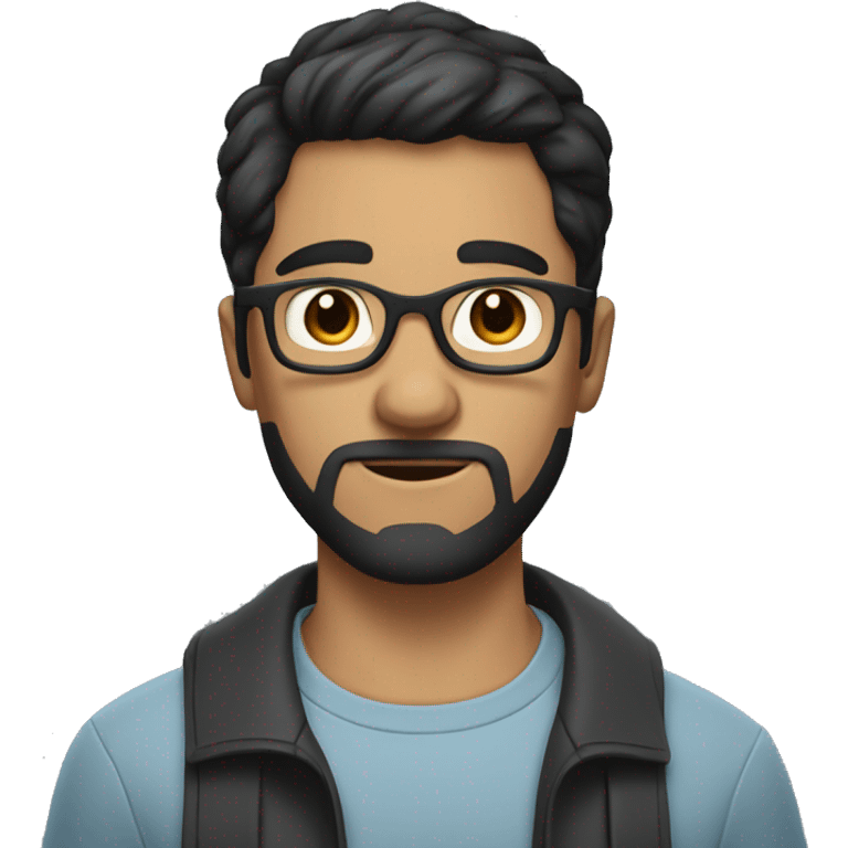 mediterean Guy with short black hair, a small beard and glasses emoji