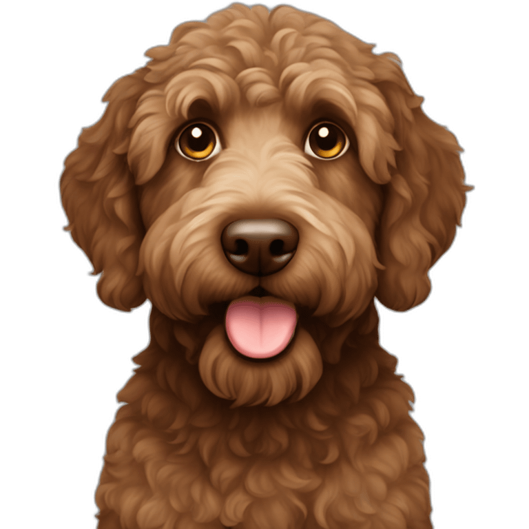 Brown labradoodle emoji