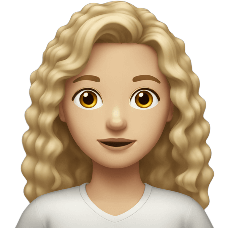 light brown, dirty blond hair, hazel eyes small, sporty, girl, very slight wavy hair emoji