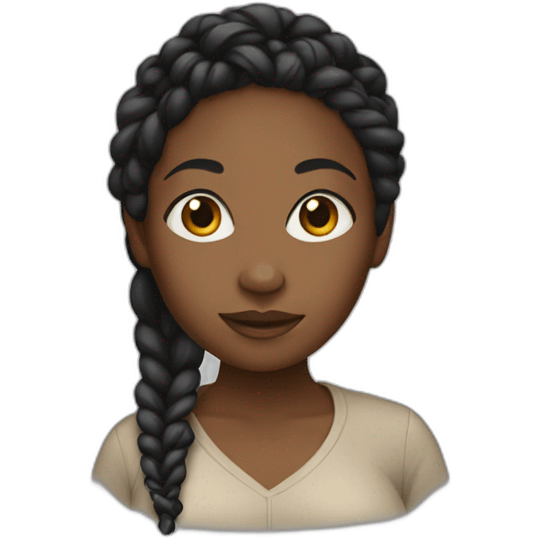 Black women with braids  emoji