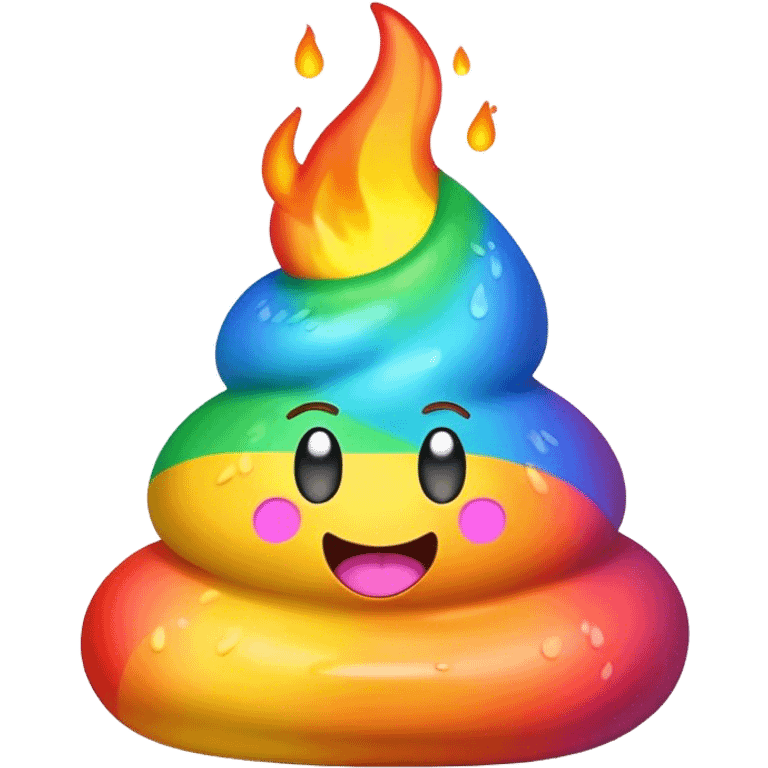 flaming rainbow poop emoji