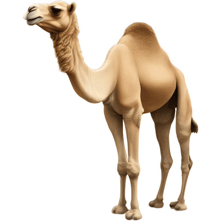 A camel doing a pee emoji