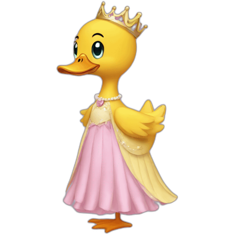 Duck with princess dress emoji