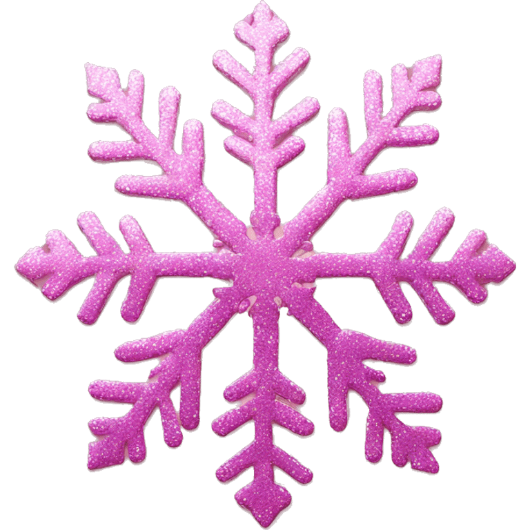 Pink snowflake glitter emoji