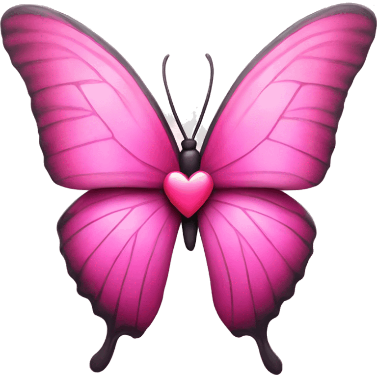 pink shiny heart on the wings of a butterfly emoji