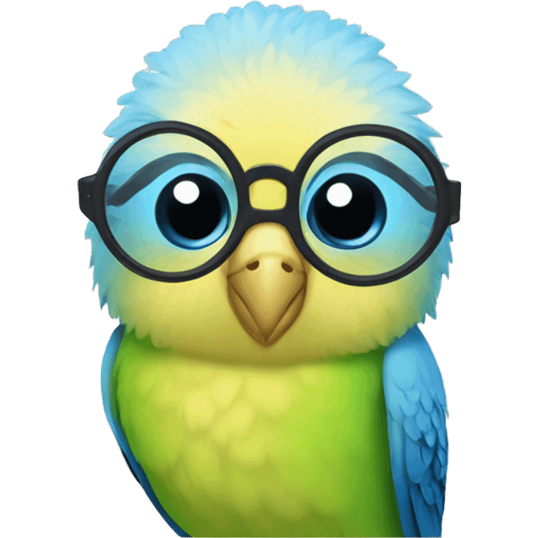 Budgie with glasses  emoji