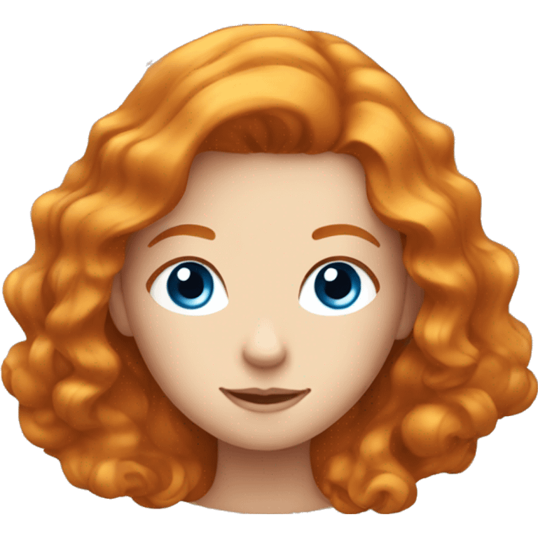 Ginger beautiful girl with blue eyes and wavey hair  emoji