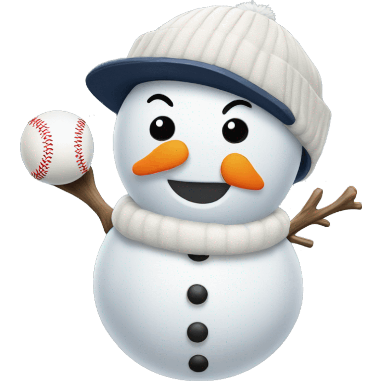 snowman with a baseball glove in left hand emoji