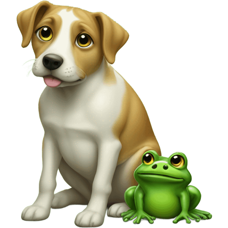 Dog on a frog emoji