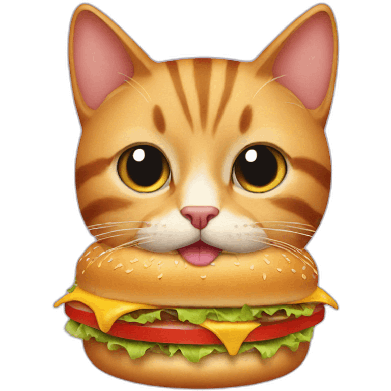 Cat eat a burger emoji