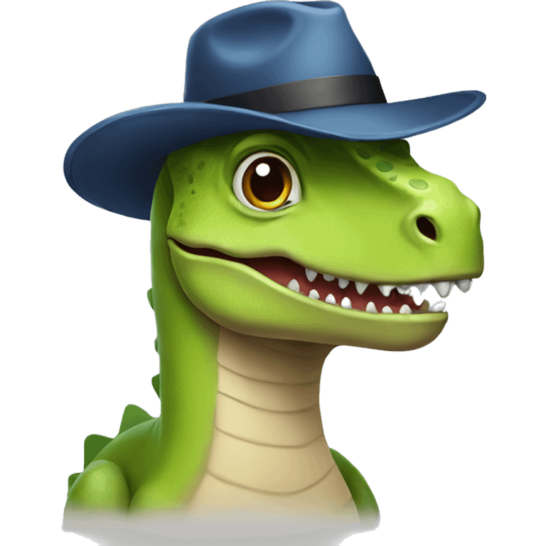 Dinosaur with a hat emoji