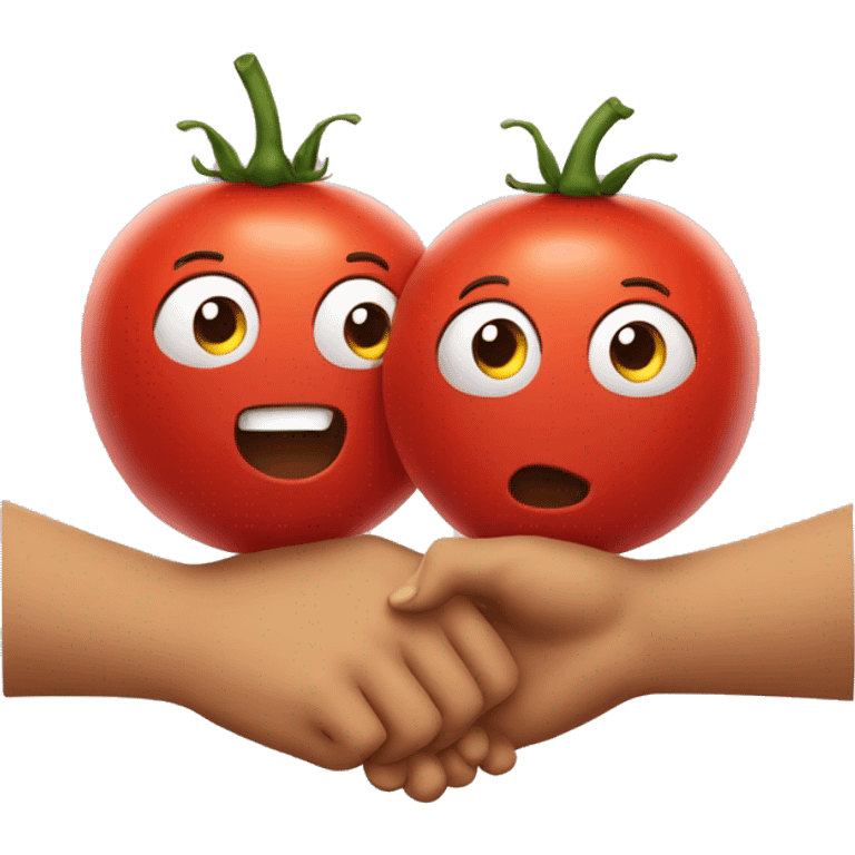 two tomato holding hands emoji