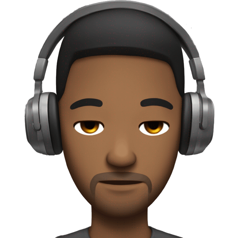 sleepy zzz brown skin man with black hair with a pair of headphones on emoji